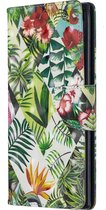 Samsung Galaxy Note 10 Plus Hoesje - Mobigear - Design Serie - Kunstlederen Bookcase - Bananenblad - Hoesje Geschikt Voor Samsung Galaxy Note 10 Plus