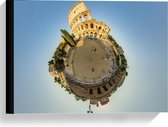 Canvas  - Colosseum in Rome op Wereldbol - 40x30cm Foto op Canvas Schilderij (Wanddecoratie op Canvas)