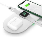 3 in 1 Qi Lader 10W - Oplaadstation - Draadloze Oplader - Apple iPhone - Airpods - Watch - Voor Apple en Samsung -