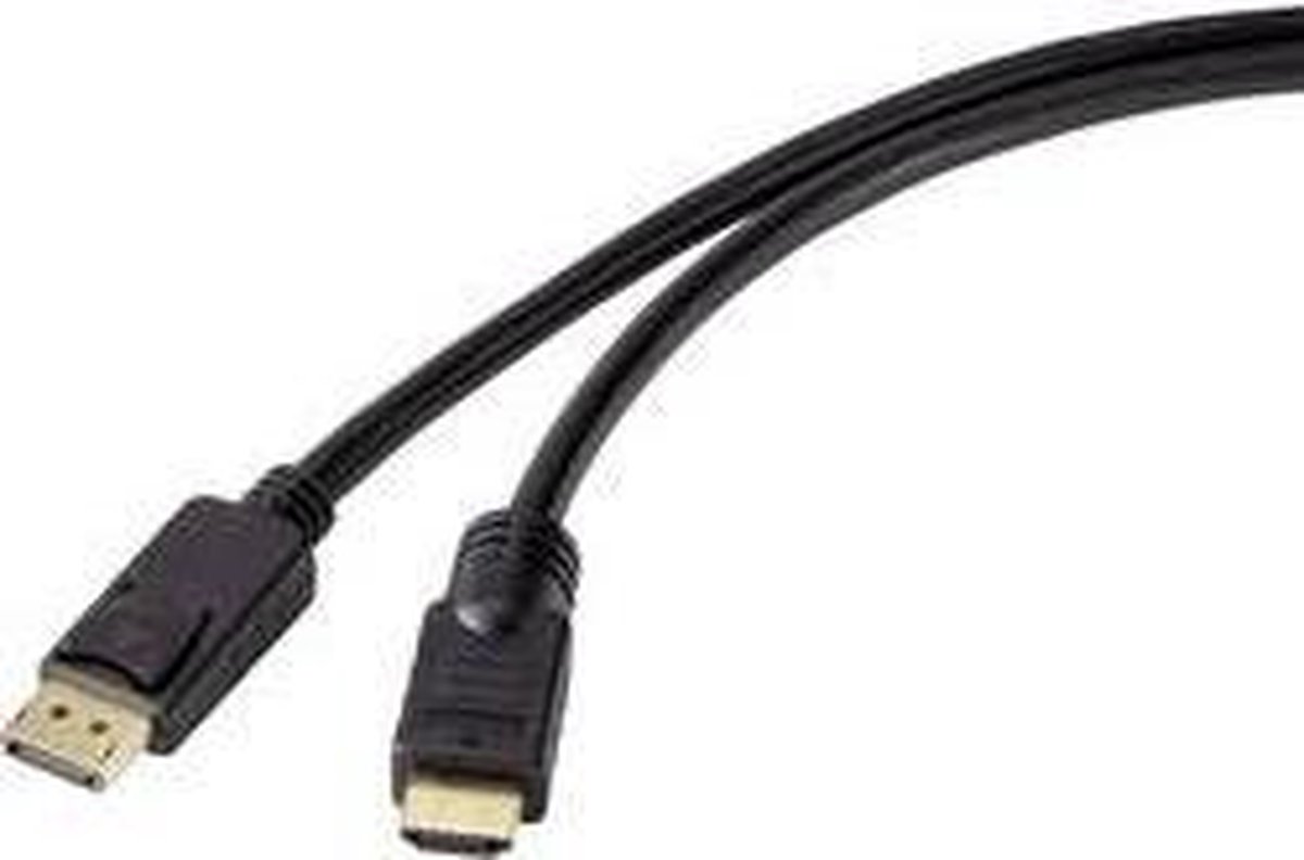 Image of Renkforce RF-4581872 DisplayPort-kabel DisplayPort / HDMI Adapterkabel DisplayPort-stekker, HDMI-A-stekker 15.00 m Zwar