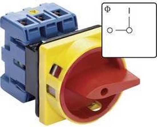 Kraus & Naimer KG125.T203/01.E Interrupteur-sectionneur Commutable 125 A 1 x 90 ° Rouge, Jaune 1 pièce(s)