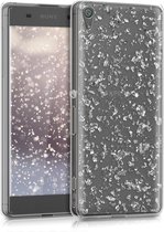 kwmobile hoes voor Sony Xperia XA - backcover voor smartphone - Vlokken design - zilver / transparant