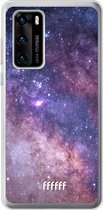 Huawei P40 Hoesje Transparant TPU Case - Galaxy Stars #ffffff