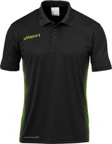 Uhlsport Score Polo Shirt Kind Zwart-Fluo Groen Maat 140