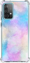 Telefoon Hoesje Geschikt voor Samsung Galaxy A52 4G/5G Anti Shock Hoesje met transparante rand Watercolor Light