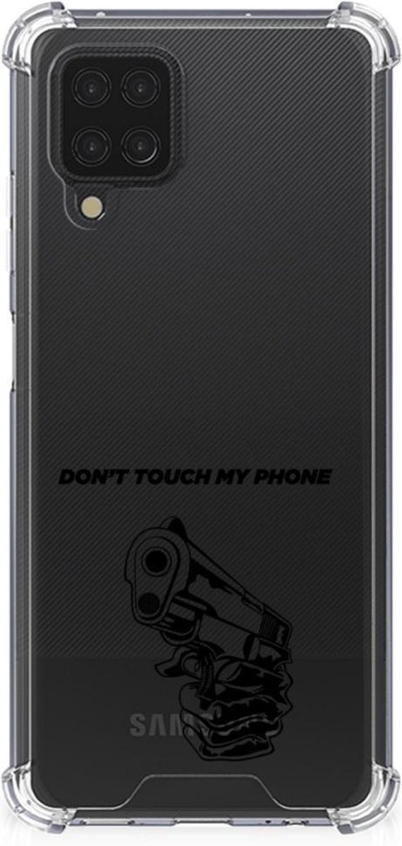Samsung Galaxy A12 Anti Shock Case Gun Don't Touch My Phone