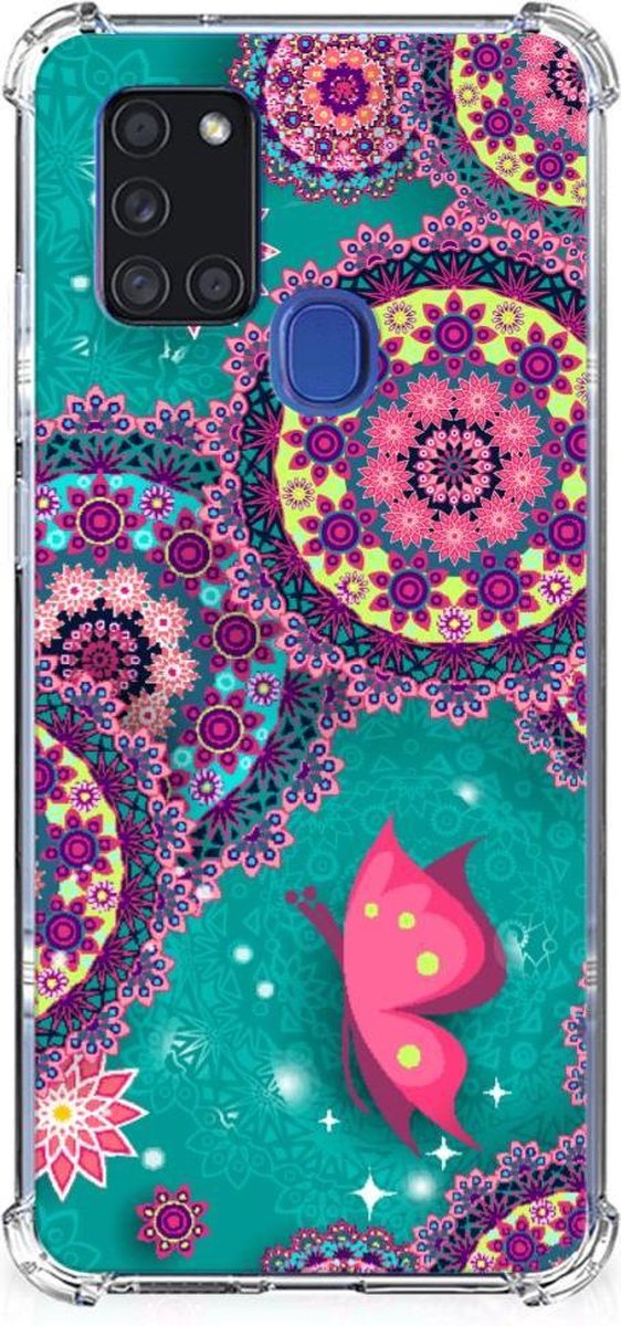 Samsung Galaxy A21s Back Cover Cirkels en Vlinders