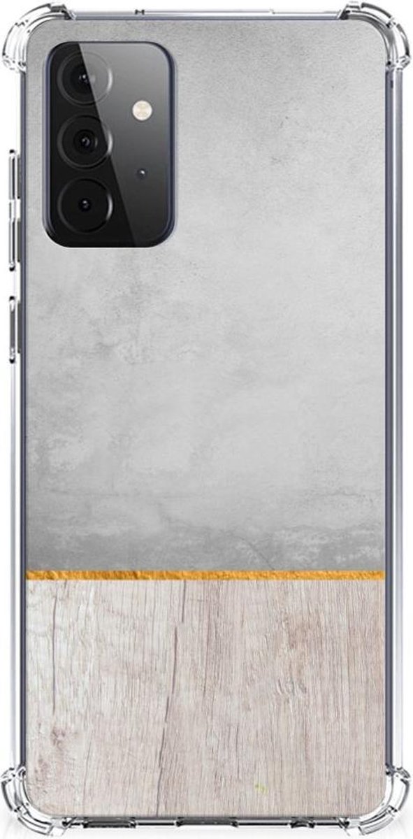 Samsung Galaxy A72 4G/5G Stevig Telefoonhoesje Wood Concrete