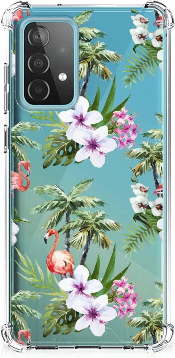 Samsung Galaxy A52 4G/5G Case Anti-shock Flamingo Palms