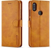 LC.IMEEKE voor Xiaomi Mi 6X kalfsleer Horizontale flip lederen tas, met houder & kaartsleuven & portemonnee (geel)