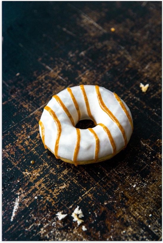 Poster – Bruin/Witte Donut - 80x120cm Foto op Posterpapier