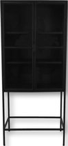 Vitrinekast Manhattan 2 deurs - 80x180 - metaal/glas