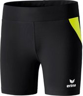 Erima Atletiek Short Tight Dames - Zwart / Fluogeel | Maat: 34