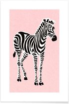 JUNIQE - Poster Zebra Pink -13x18 /Roze