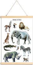 JUNIQE - Posterhanger Animals of Africa -60x90 /Bruin & Grijs