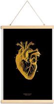 JUNIQE - Posterhanger Human Heart gouden -30x45 /Goud & Zwart