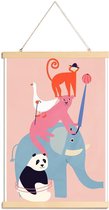 JUNIQE - Posterhanger Animal Pyramid -20x30 /Kleurrijk