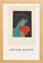 JUNIQE - Poster in houten lijst Munch - The Heart -40x60 /Blauw &