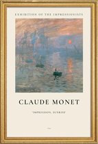 JUNIQE - Poster met houten lijst Monet - Impression, soleil levant