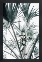 JUNIQE - Poster met houten lijst Beach Palm Fruits -13x18 /Grijs &