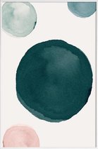 JUNIQE - Poster met kunststof lijst Float -13x18 /Groen & Ivoor