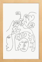 JUNIQE - Poster in houten lijst Merging -20x30 /Wit & Zwart