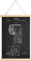 JUNIQE - Posterhanger Toiletpapier - patent -30x45 /Wit & Zwart