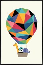JUNIQE - Poster in kunststof lijst Fly High Together -40x60 /Kleurrijk