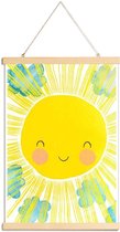 JUNIQE - Posterhanger Zon kinderkamer illustratie -30x45 /Geel &