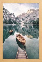 JUNIQE - Poster in houten lijst Dolomites -20x30 /Blauw & Groen
