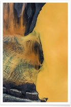 JUNIQE - Poster Yellow Lake -40x60 /Geel & Grijs