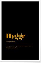 JUNIQE - Poster Hygge gouden -13x18 /Goud & Zwart
