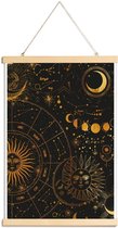JUNIQE - Posterhanger Astrology Wheel gouden -40x60 /Goud & Zwart
