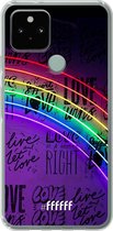 6F hoesje - geschikt voor Google Pixel 5 -  Transparant TPU Case - Love is Love #ffffff