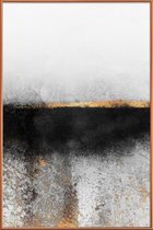 JUNIQE - Poster met kunststof lijst Soot and Gold -60x90 /Grijs & Wit