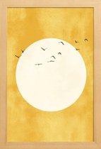 JUNIQE - Poster met houten lijst Eternal Sunshine -13x18 /Geel & Wit