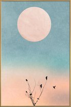 JUNIQE - Poster met kunststof lijst Waking Up Warm -60x90 /Oranje &