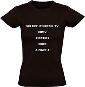 Select Difficulty Dames t-shirt | gamer | games | virus | 2020 | Zwart