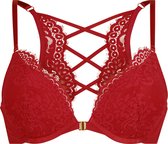 Hunkemöller Lingerie Dames Voorgevormde push up beugel bh Cardi  - Rood - maat AA75