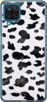Samsung Galaxy A12 siliconen hoesje - Koeienprint - Soft Case Telefoonhoesje - Zwart - Print