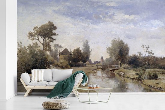 Behang - Fotobehang Landschap bij Kortenhoef - Schilderij van Paul Joseph  Constantin... | bol.com