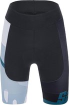 Santini Fietsbroek zonder bretels Dames Zwart Blauw - Maui Sleek Tri Shorts - Img Long Distance Padding. - 2XL