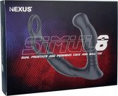 SIMUL8 Vibrating Dual Motor Anal Cock and Ball Toy - Black - Butt Plugs & Anal Dildos - Luxury Vibrators
