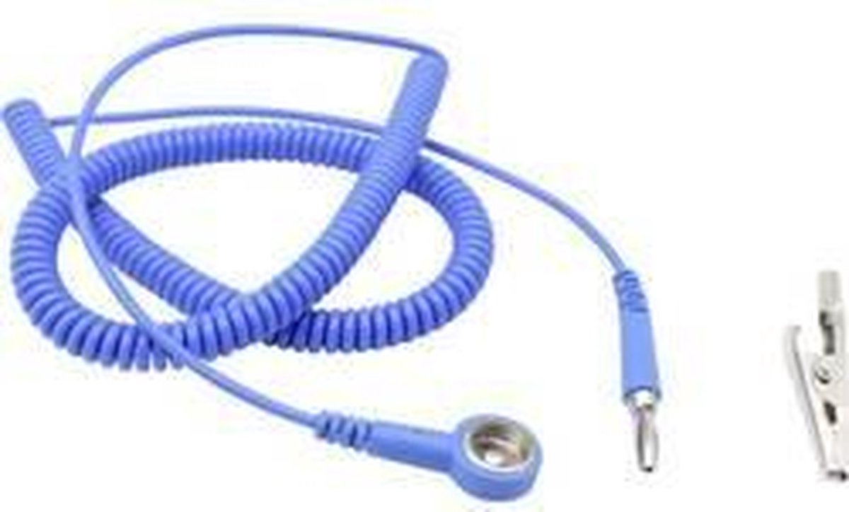 Quadrios ESD-aardingskabel 3.60 m Drukknop 10 mm, Stekker, Krokodilklem