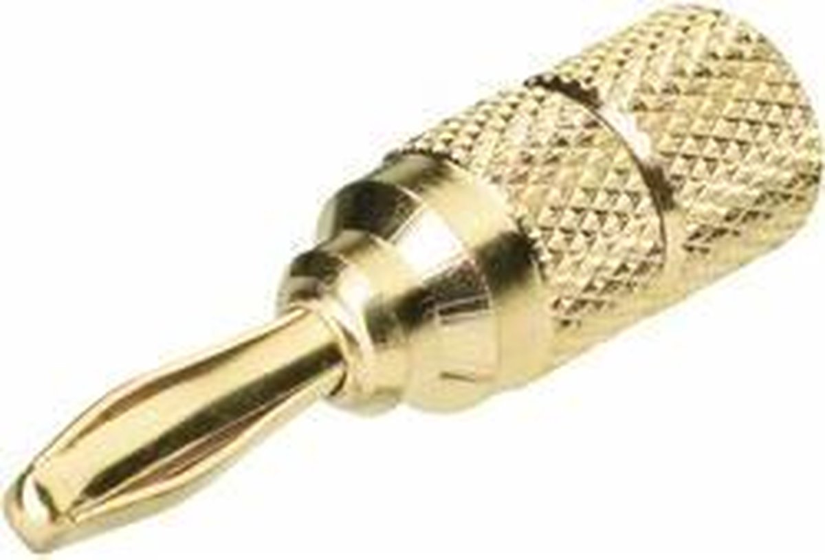 AGS71 Luidsprekerconnector Stekker, recht Aantal polen: 1 Goud 2 stuk(s)