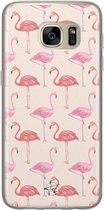 Samsung Galaxy S7 siliconen hoesje - Flamingo - Soft Case Telefoonhoesje - Roze - Print