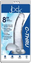 8 Inch C-Thru Dong with Balls - Clear - Realistic Dildos
