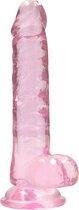 7" / 18 cm Realistic Dildo With Balls - Pink