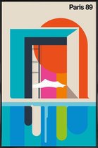 JUNIQE - Poster in kunststof lijst Vintage Parijs 89 -20x30 /Kleurrijk
