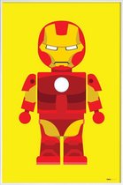 JUNIQE - Poster in kunststof lijst Iron Man Toy -20x30 /Geel & Rood